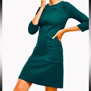 Boden Marisol Green Quilted Jacquard Dress *Great for Christmas Holiday Party